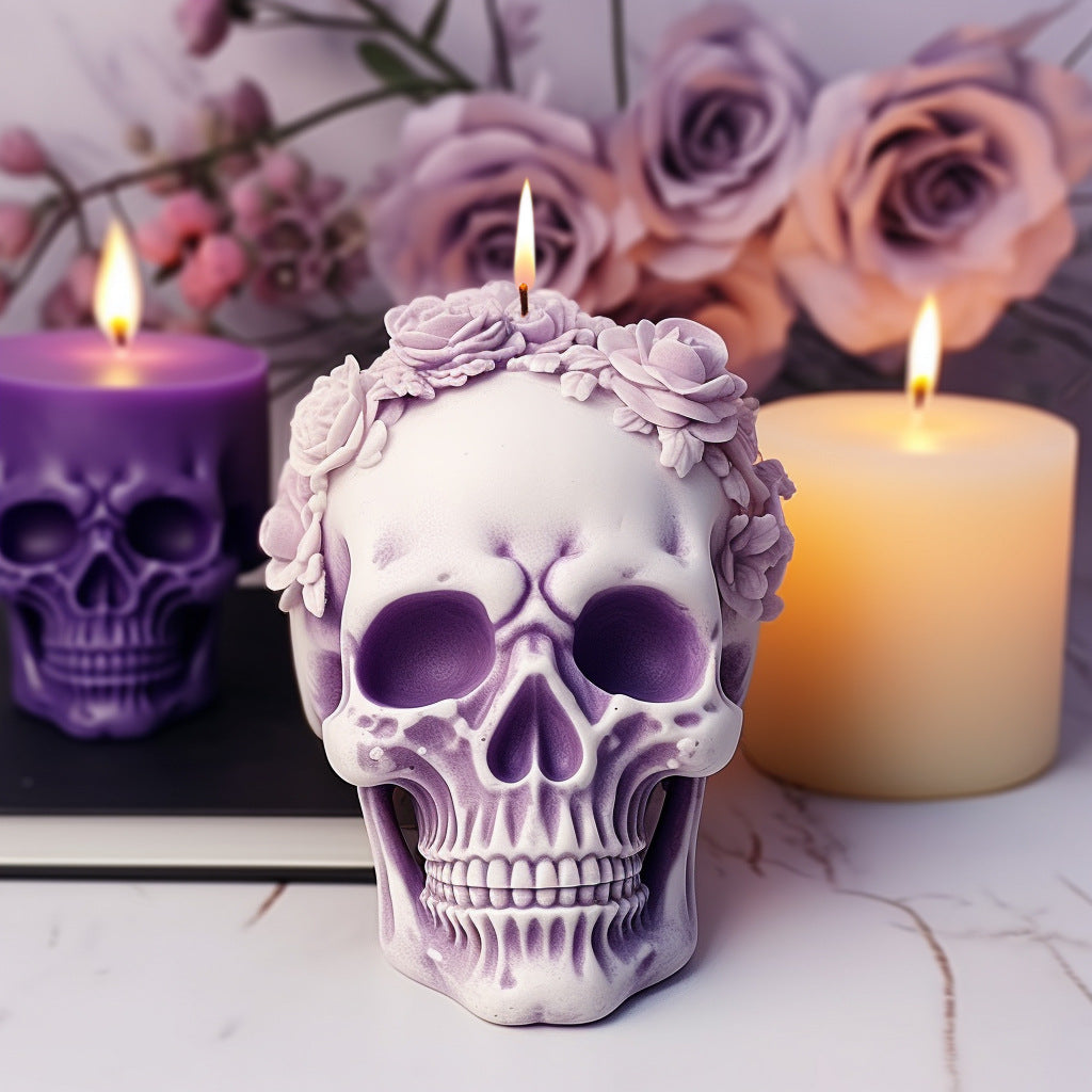 Rose Skull Candle Mold