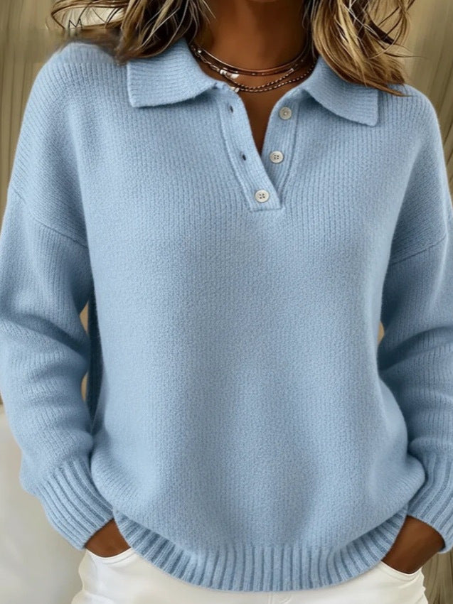 Soft Collared Button Sweater