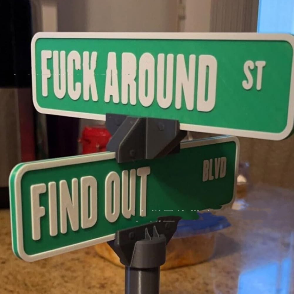 "Find Out" Street Sign Desk Ornament