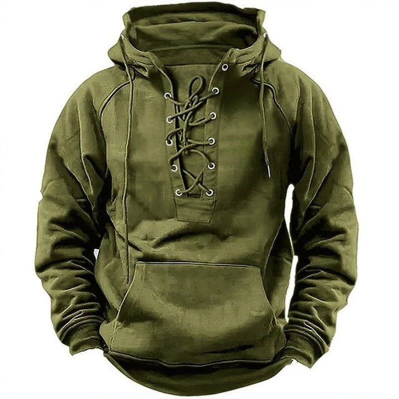 Men's Lace-Up Hoodie