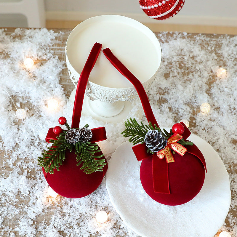 Flocked Christmas Bell Ornaments