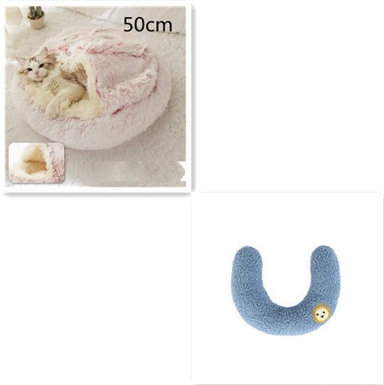 2-in-1 Plush Pet Bed & Cave