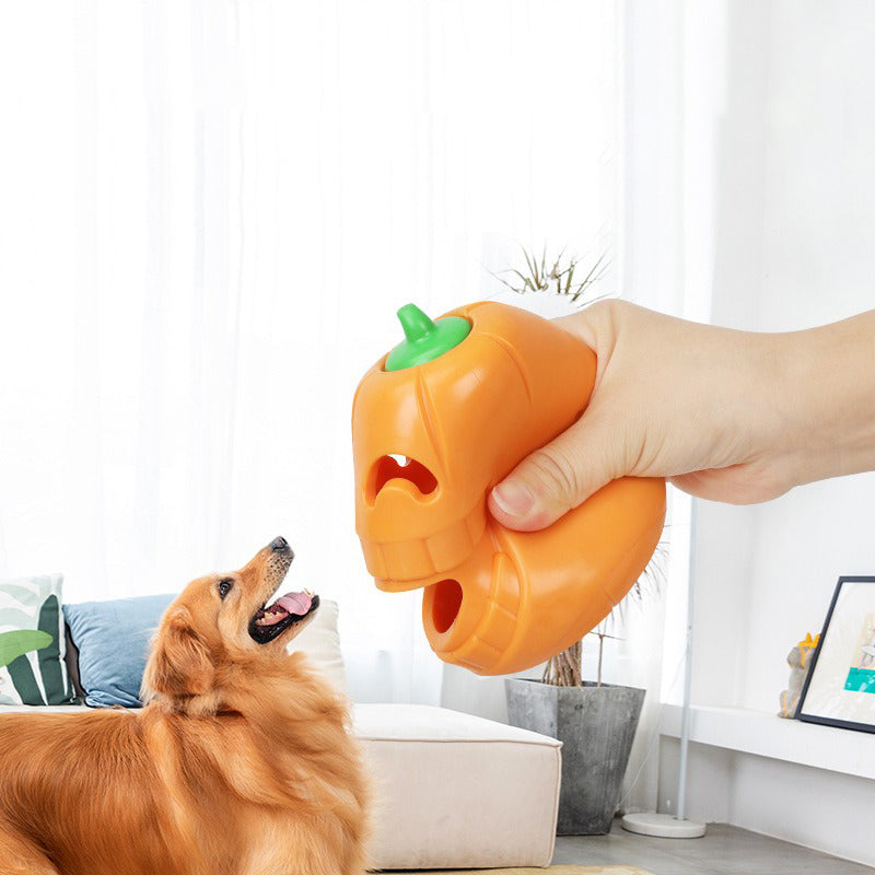 Pumpkin Treat-Dispensing Dog Toy