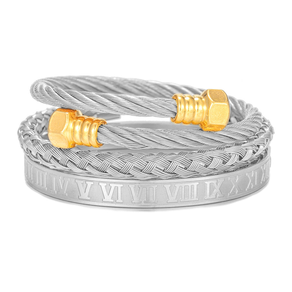 Roman Numeral Bangle Set