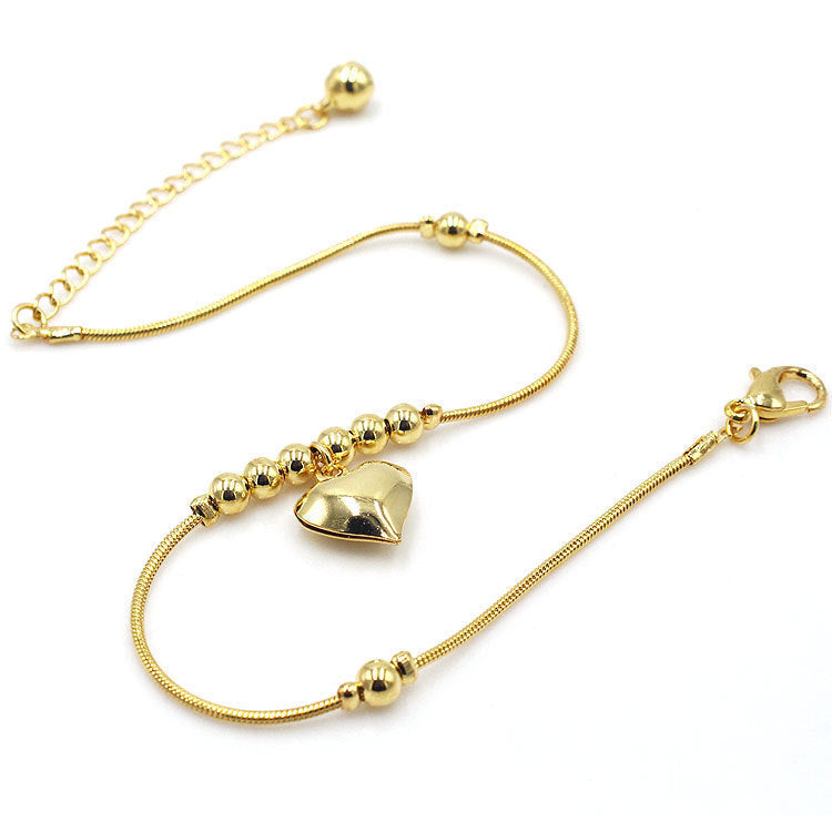 Gothic Heart Beaded Anklet