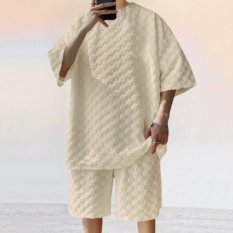 Men's Jacquard Shirt & Shorts Set