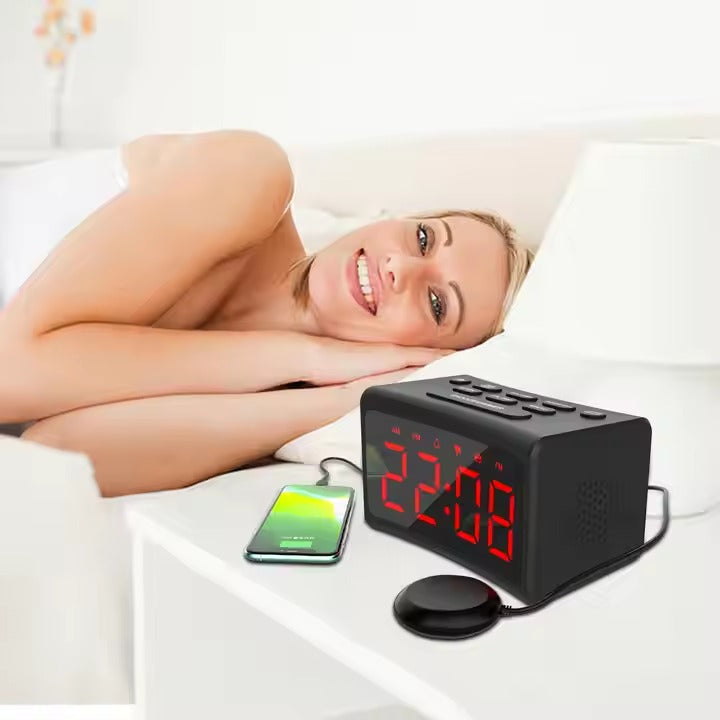 Large LED Alarm Clock with FM Radio