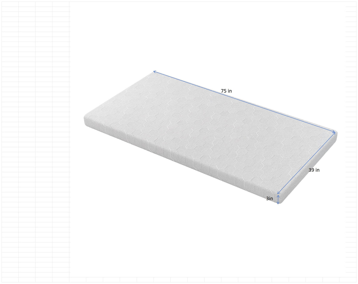 3-Inch Memory Foam Mattress Topper (Twin)