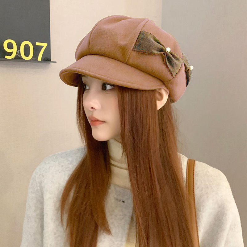 Pearl Bow Beret