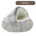 Hooded Plush Donut Cat Bed
