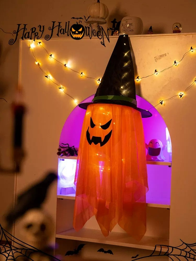 Glowing Ghost Wizard Hat Decor