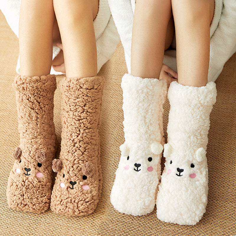 Fuzzy Coral Fleece Floor Socks