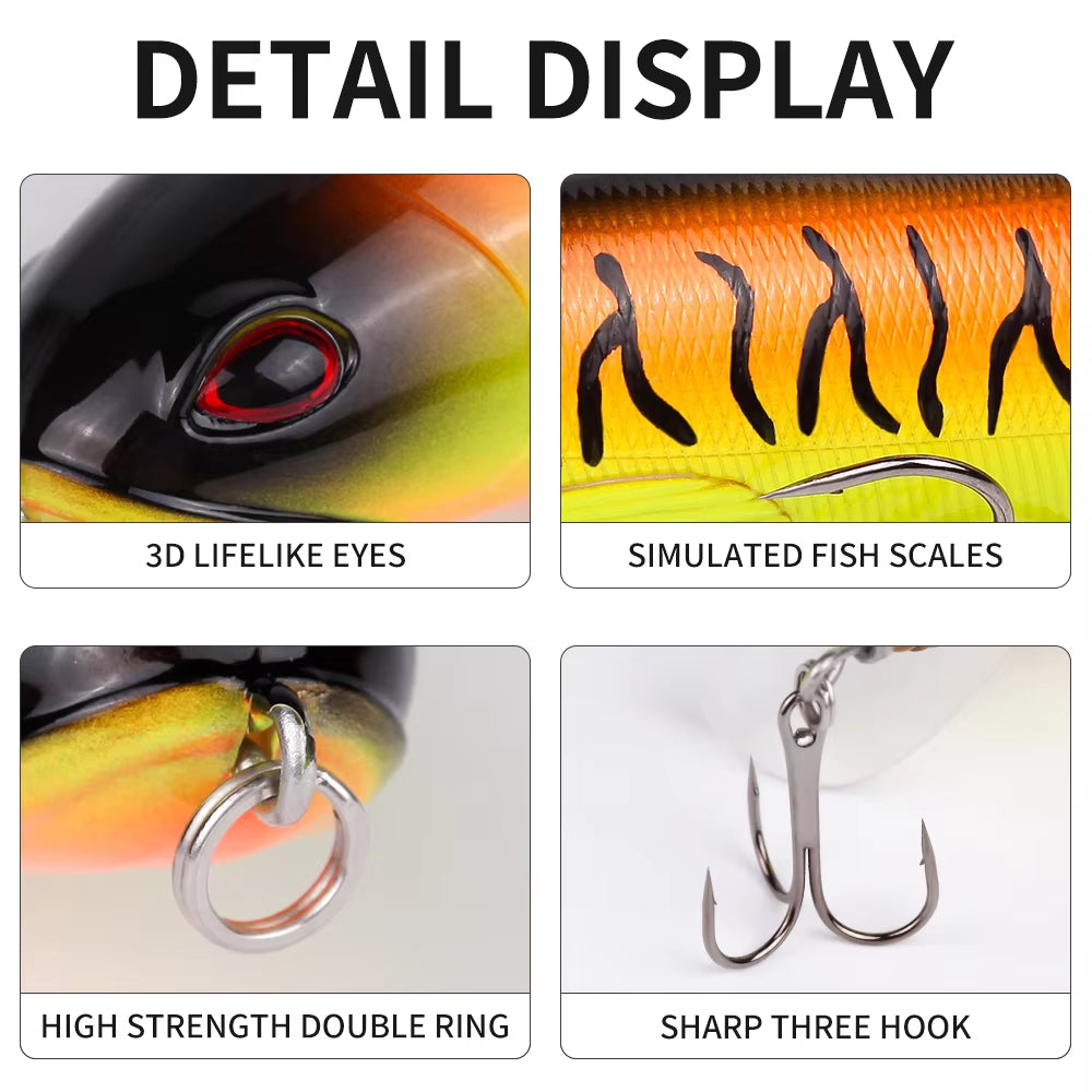 20-Piece Topwater Popper Lure Set