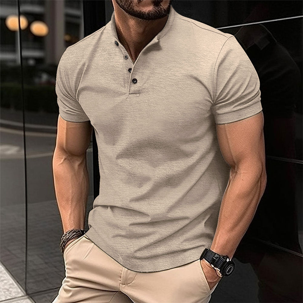 Men's Knit Henley Short-Sleeve Shirt