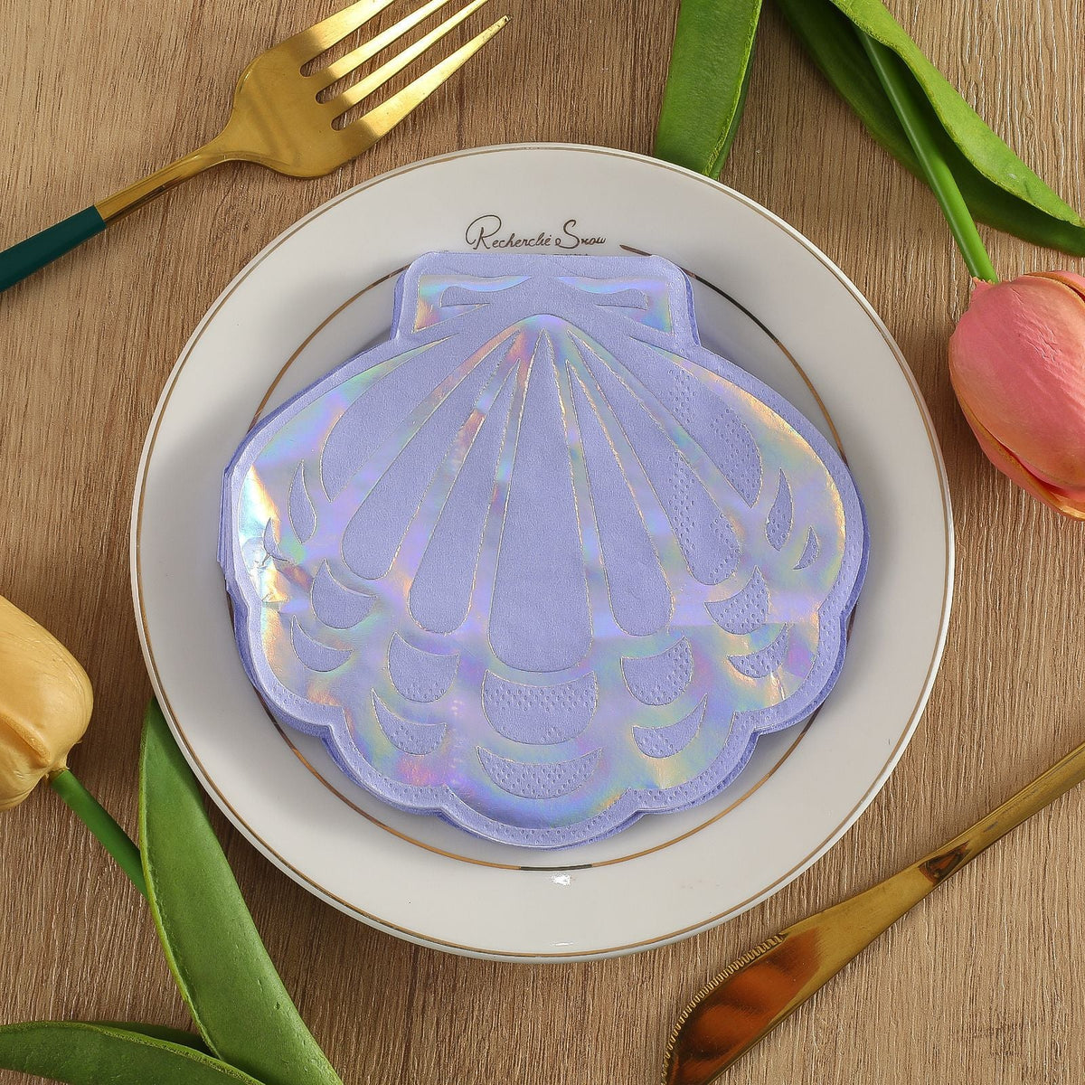 Gold Shell-Shaped Party Napkins