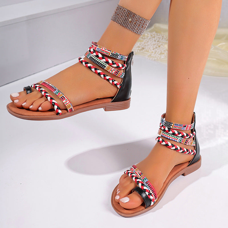 Women's Boho Woven Flat Sandals