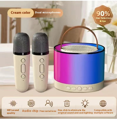 RGB Karaoke Speaker with Microphones