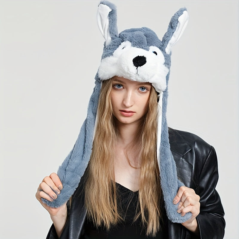 Moving Ear Plush Animal Hat