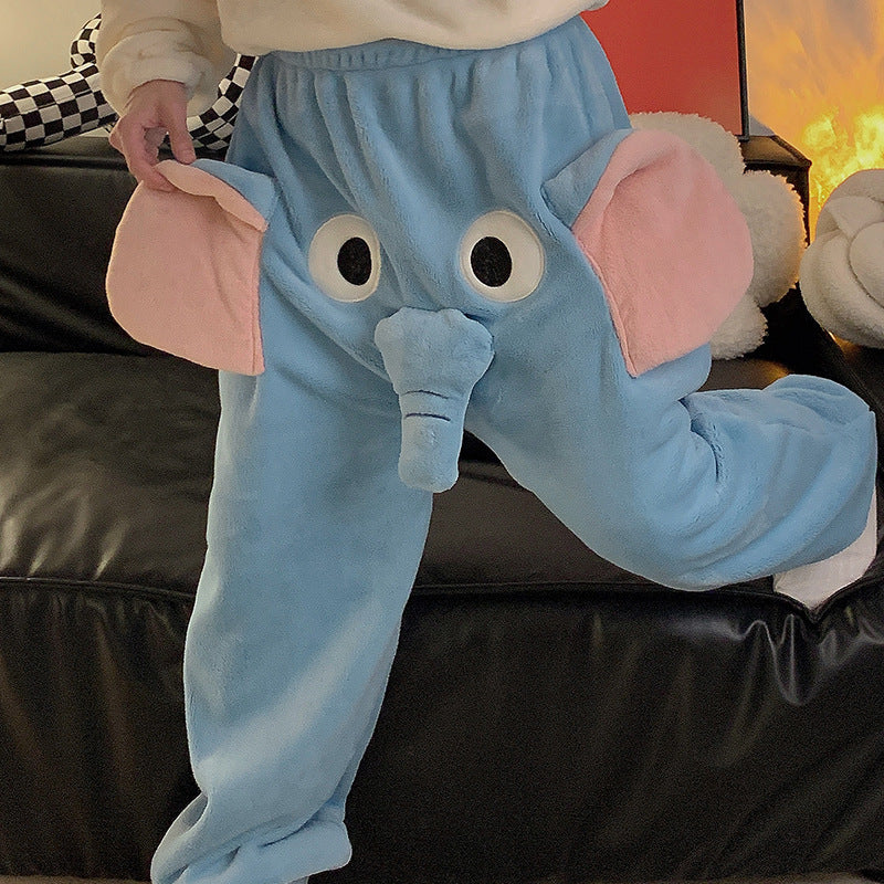 Cute Elephant Fleece Pajama Pants