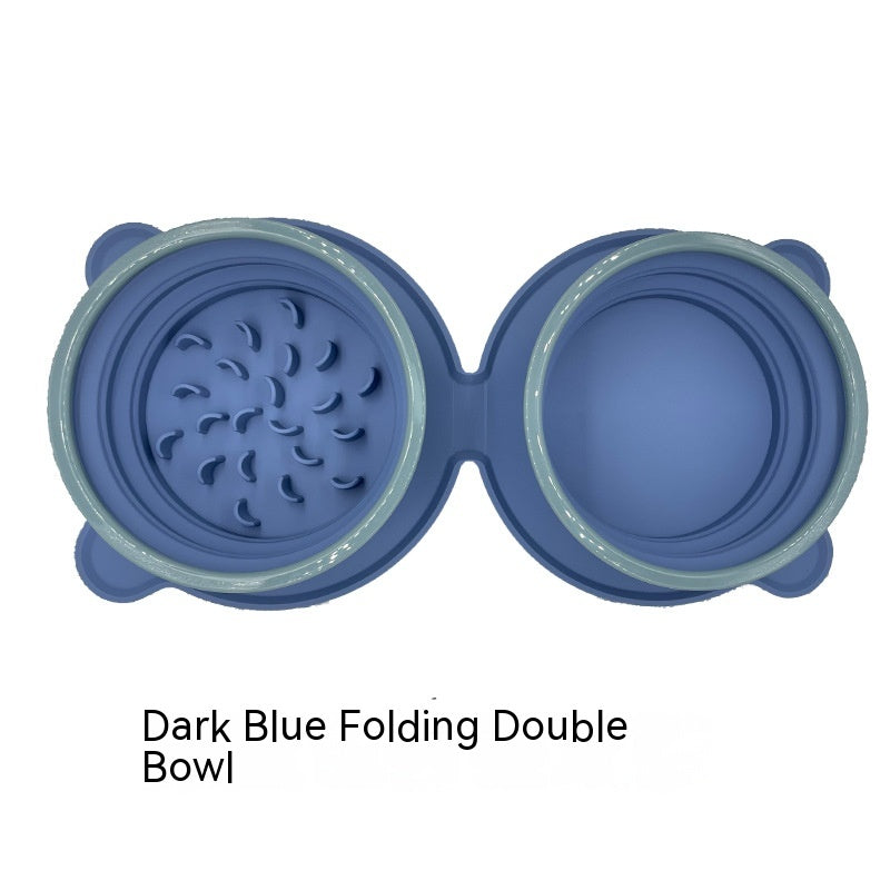 Foldable Silicone Double Pet Bowl