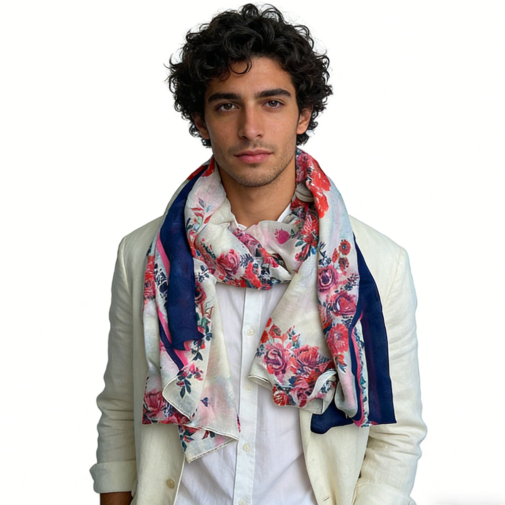 Extra-Long Floral Wrap Scarf