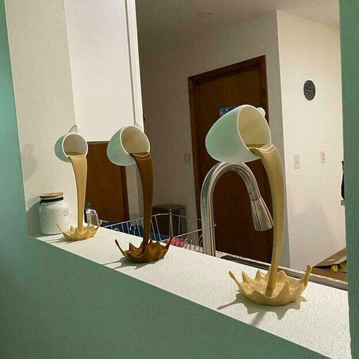 Floating Coffee Cup Sculpture