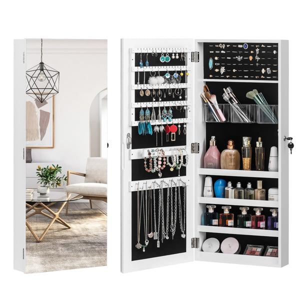 Wall-Mounted Mirror Jewelry Cabinet