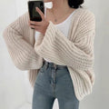 Women's Balloon-Sleeve Knit Cardigan