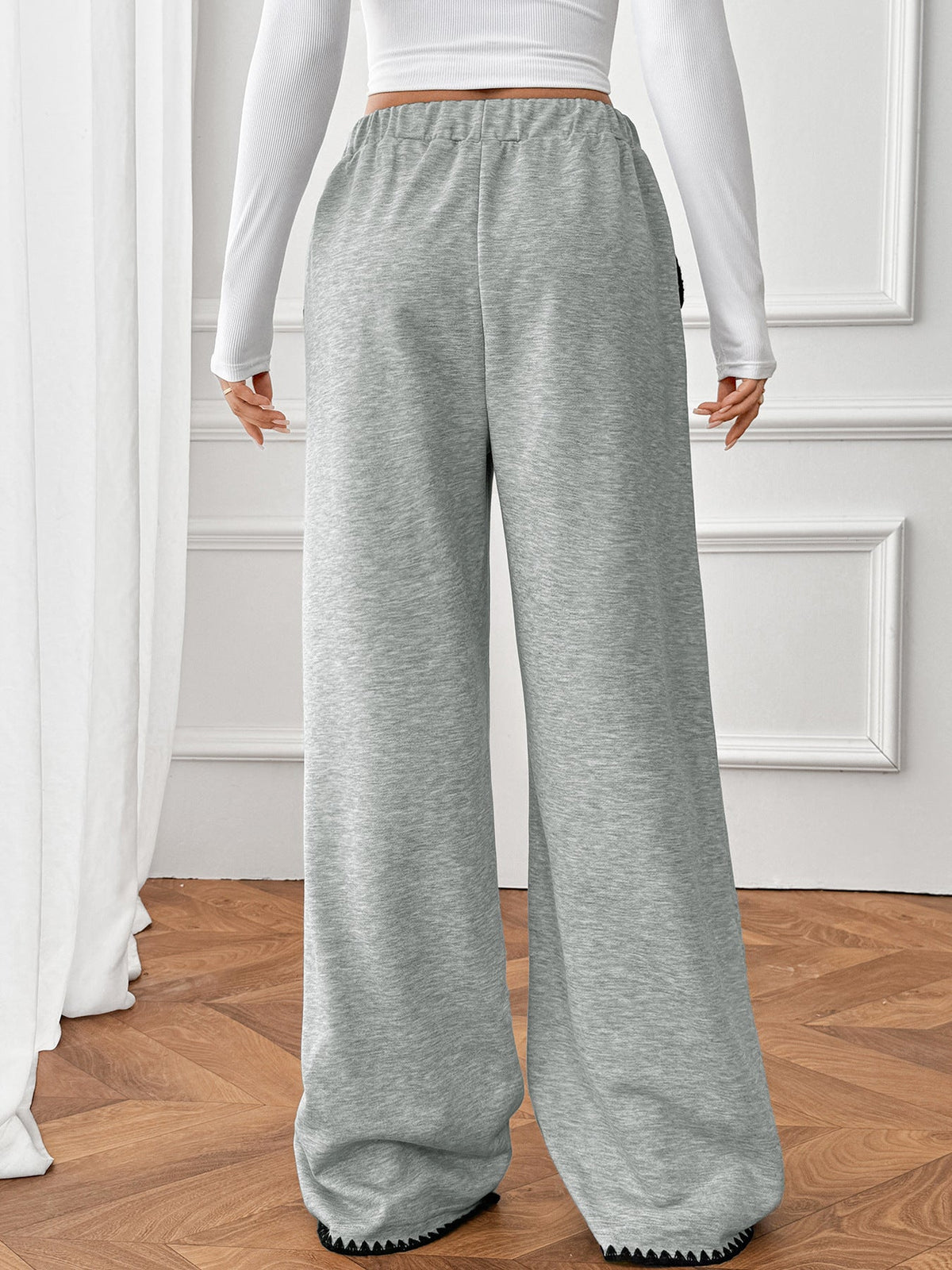 Women's Elastic-Waist Straight Pants