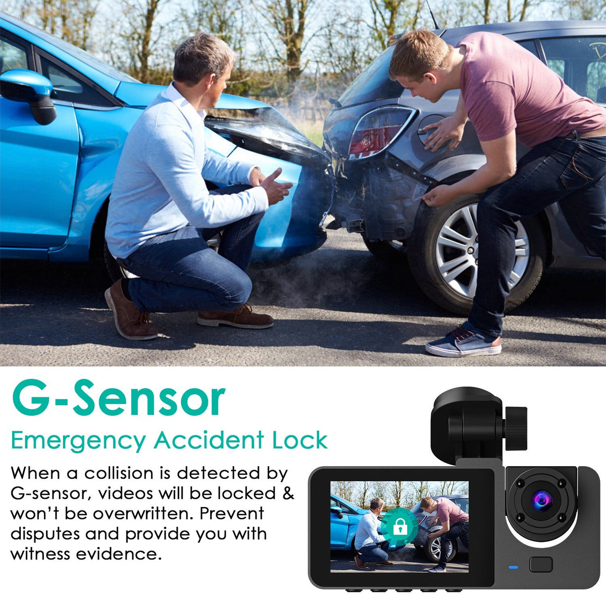 3-Channel Dash Cam with 32GB Card