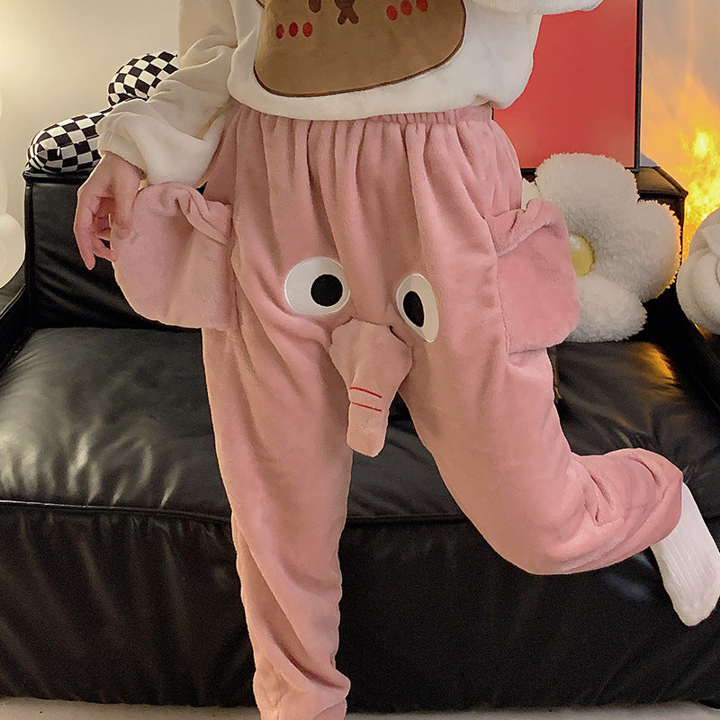 Cute Elephant Fleece Pajama Pants