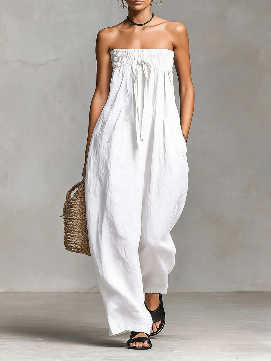 Strapless Ruched Jumpsuit