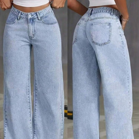 High-Waist Straight Jeans