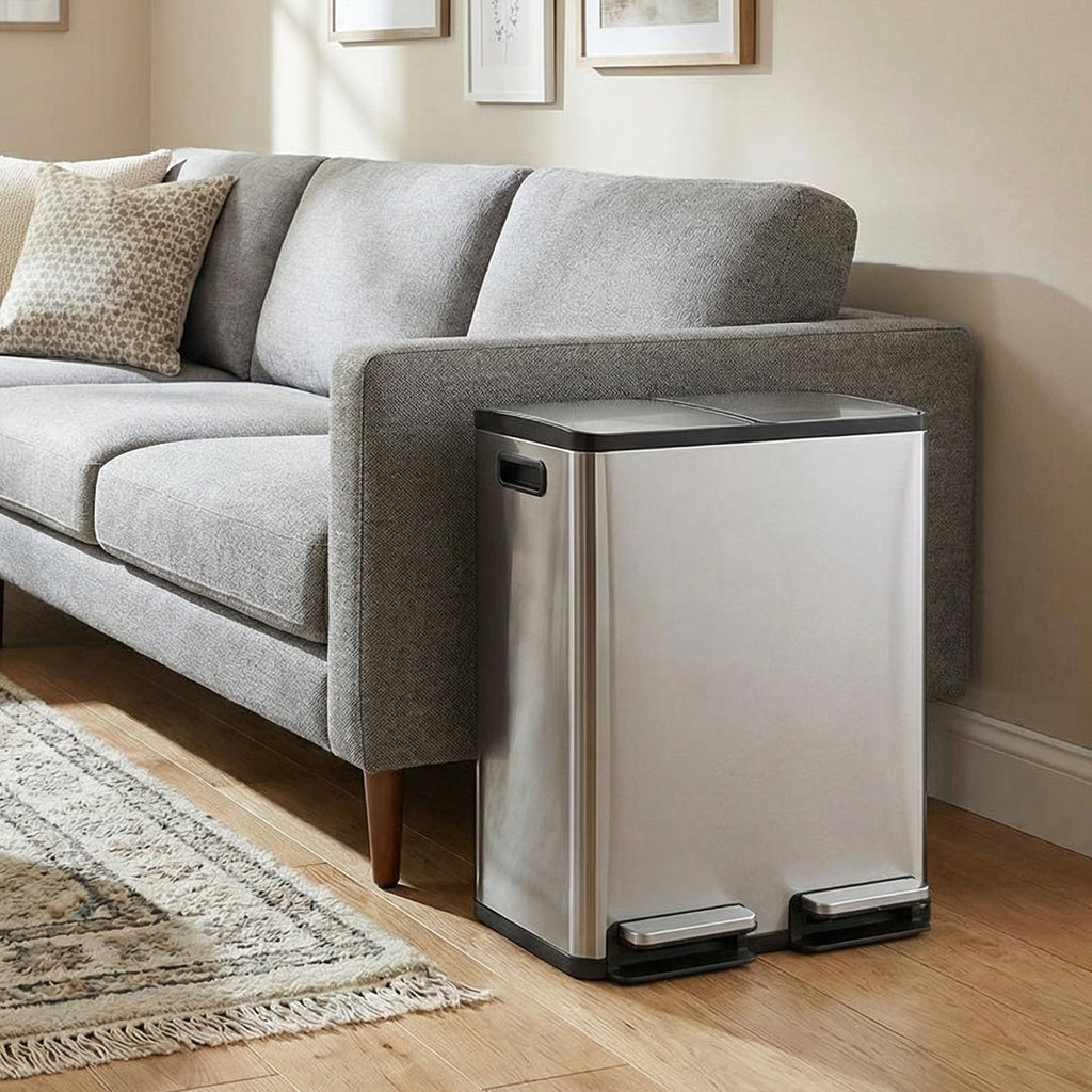 60-Liter Stainless Steel Trash Can