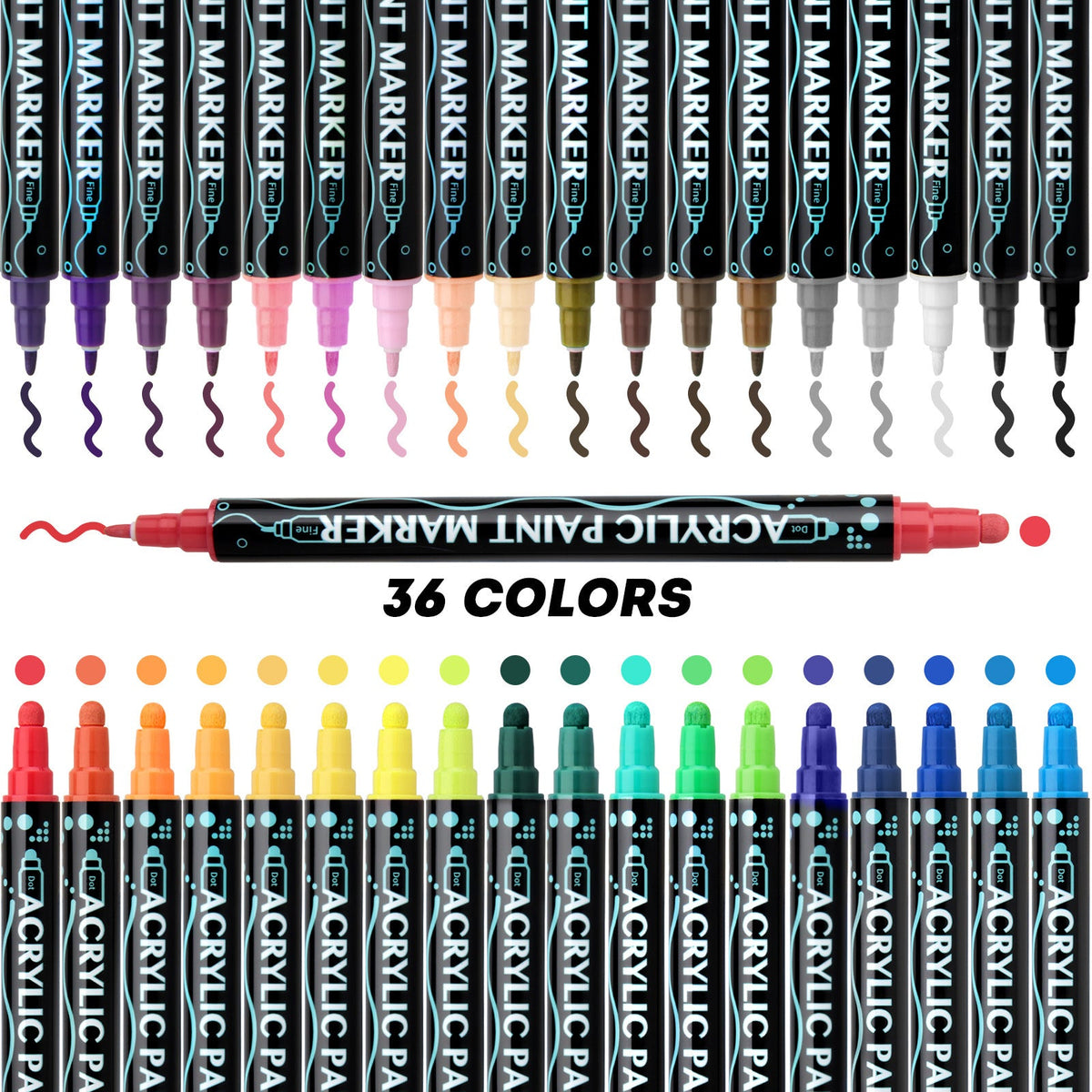 Dual-Tip Acrylic Paint Markers