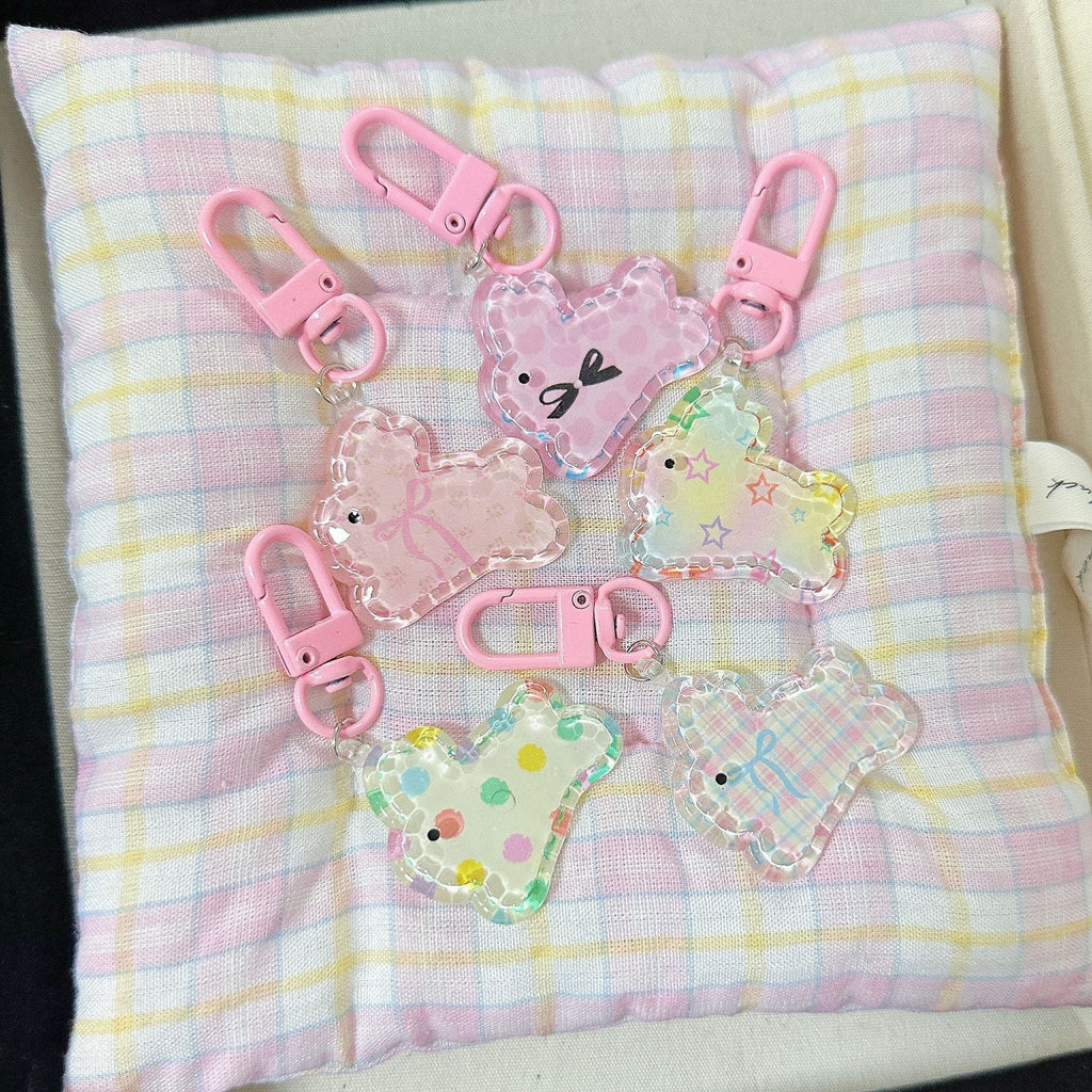 Clear Bunny Keychain