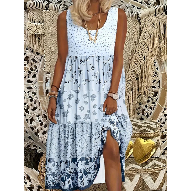 Plus-Size Boho Tiered Maxi Sundress
