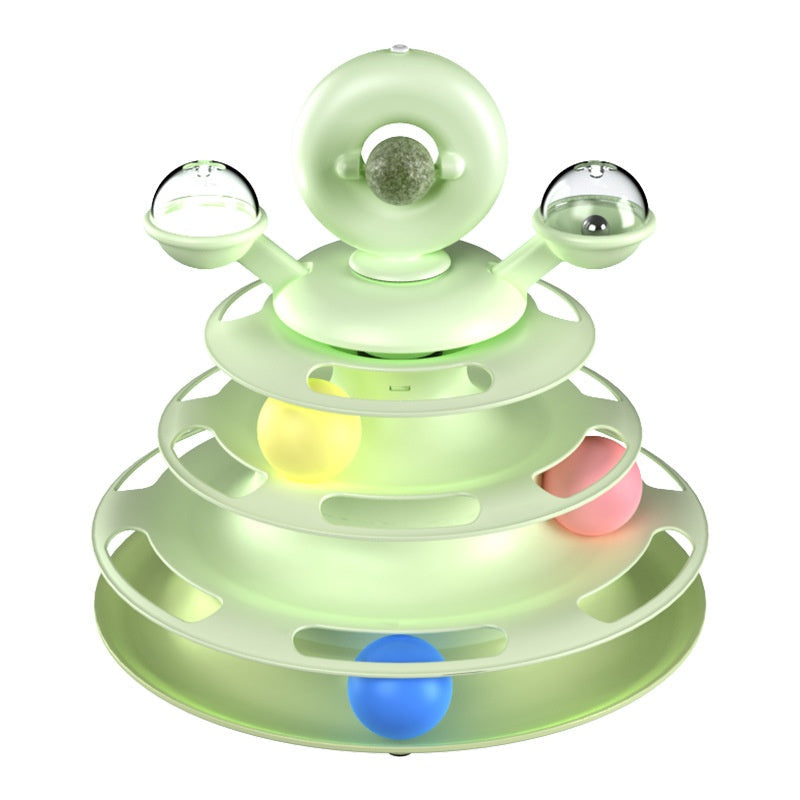 4-Level Cat Ball Track Tower