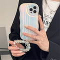 Holographic Wave iPhone Case with Bead Strap