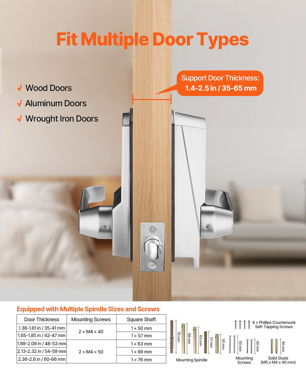 Keyless Mechanical Keypad Door Lock