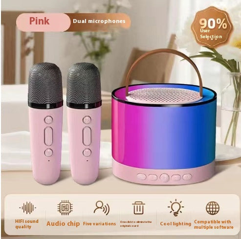 RGB Karaoke Speaker with Microphones