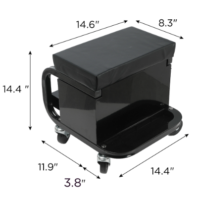 Rolling Mechanic Seat with 3 Drawers