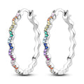 Colorful Rhinestone Wave Earrings