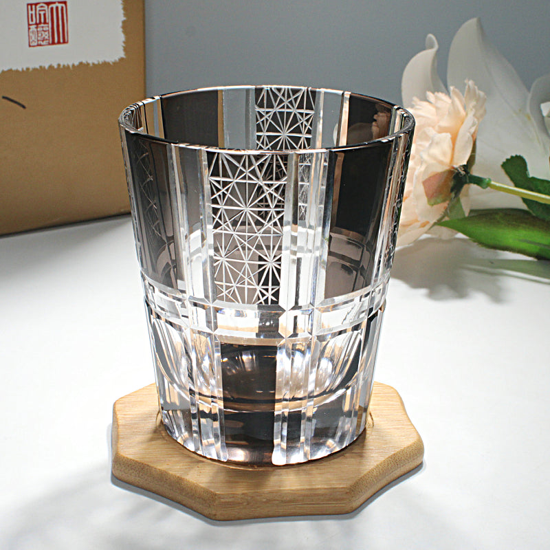 Chrysanthemum Crystal Whiskey Glass