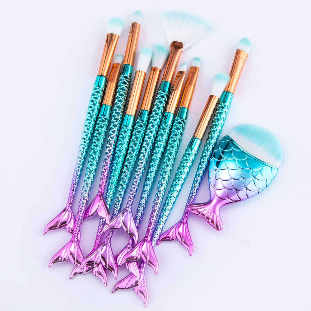 Mermaid Tail Makeup Brush Set