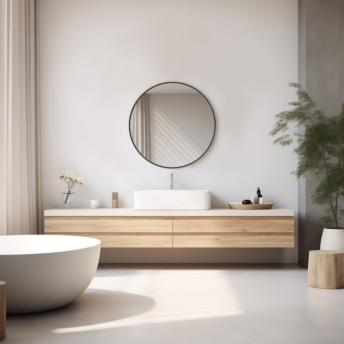 Round Metal Wall Mirror