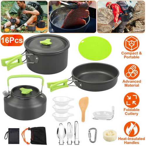 16-Piece Camping Cookware Set