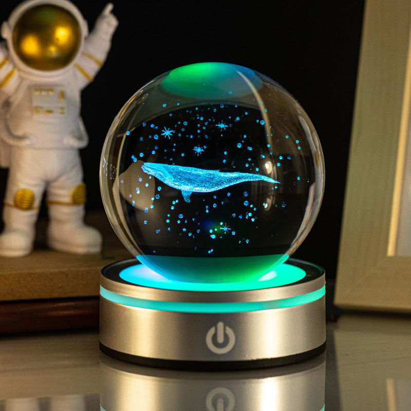 3D Engraved Crystal Ball Night Light