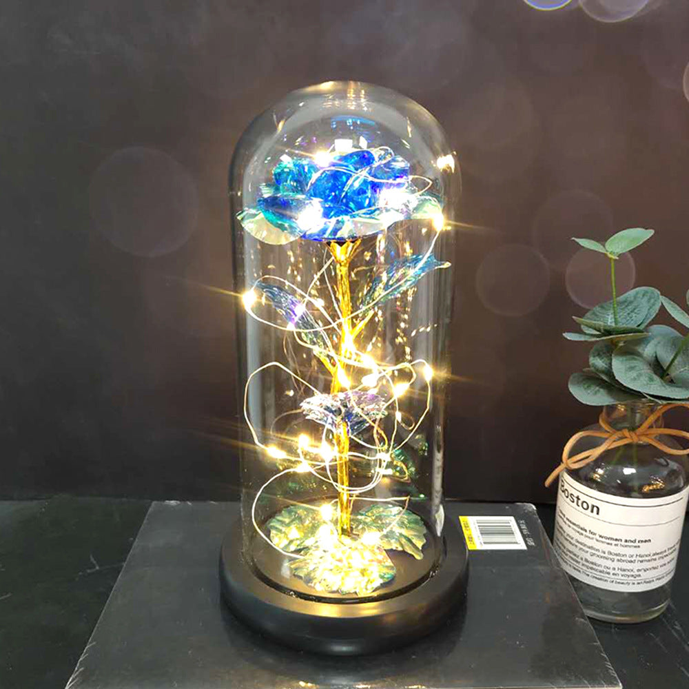 Eternal Rose in Glass Dome with LED Lights