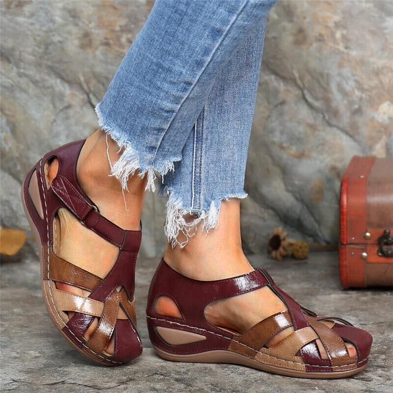 Women's Color-Block Wedge Sandals